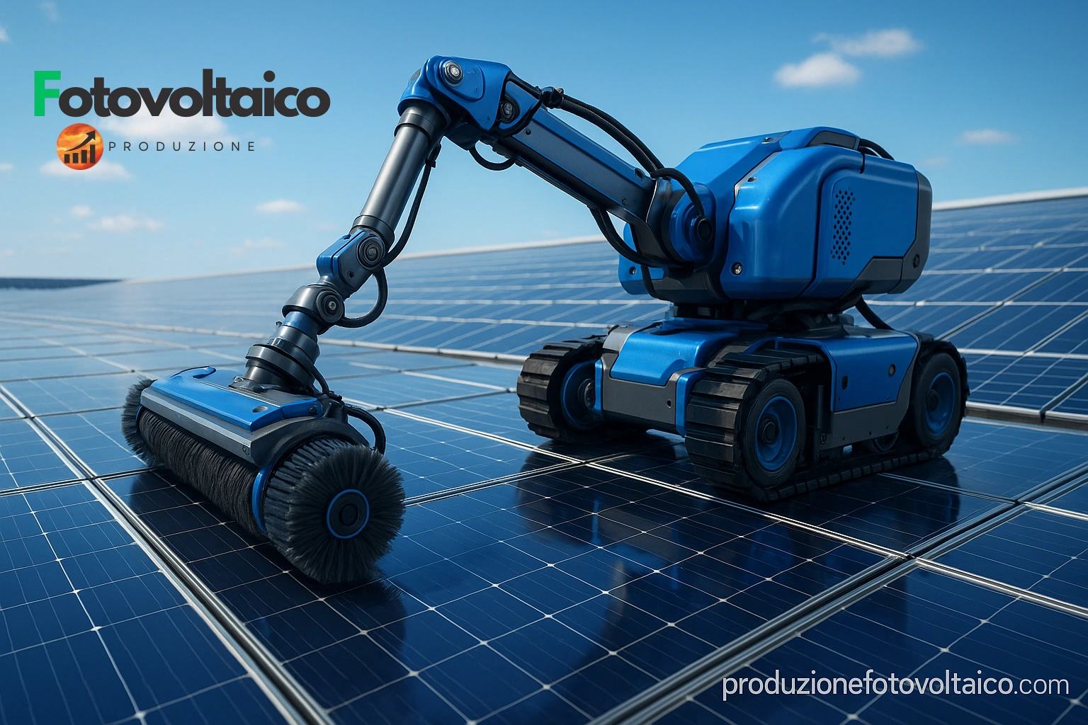 Robot pulizia pannelli fotovoltaici industriali con spazzole rotanti - Macchinari professionali ber mar servizi - ProduzioneFotovoltaico.com