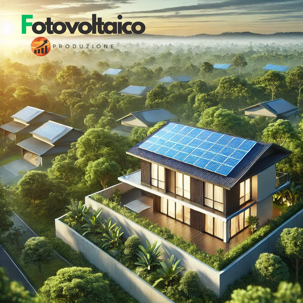 Detrazione fotovoltaico senza ristrutturazione: un impianto fotovoltaico installato su un tetto residenziale moderno senza segni di ristrutturazione visibili.