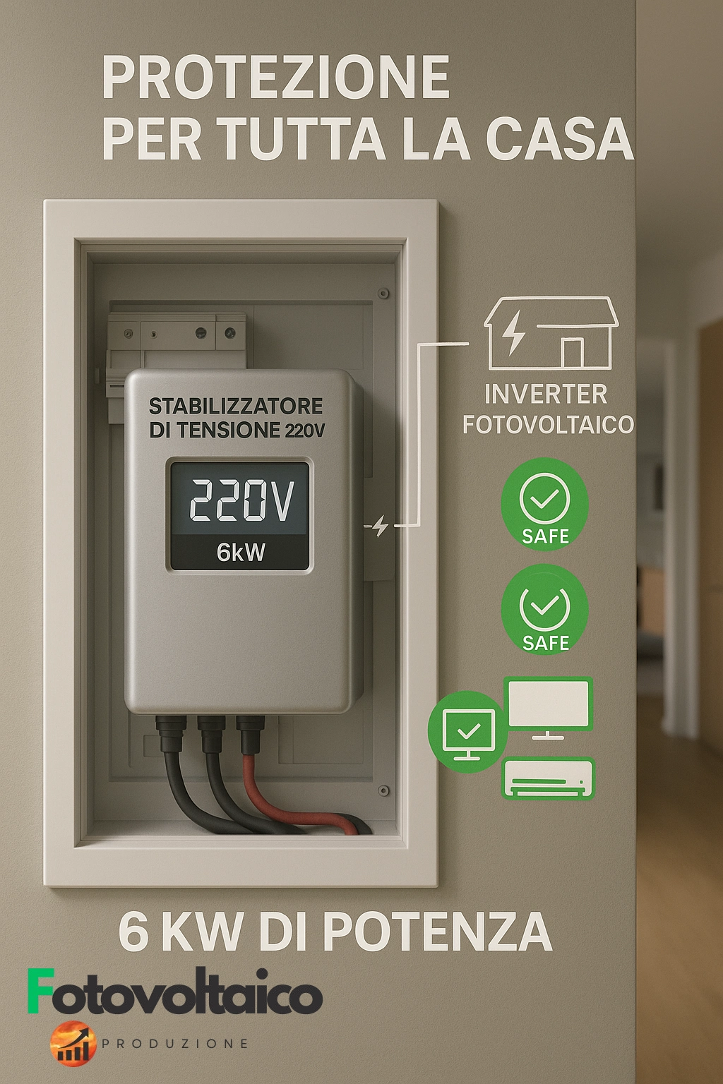 Stabilizzatore di tensione 220V 6kW BTicino per tutta la casa e inverter fotovoltaico - Prezzo e protezione garantita