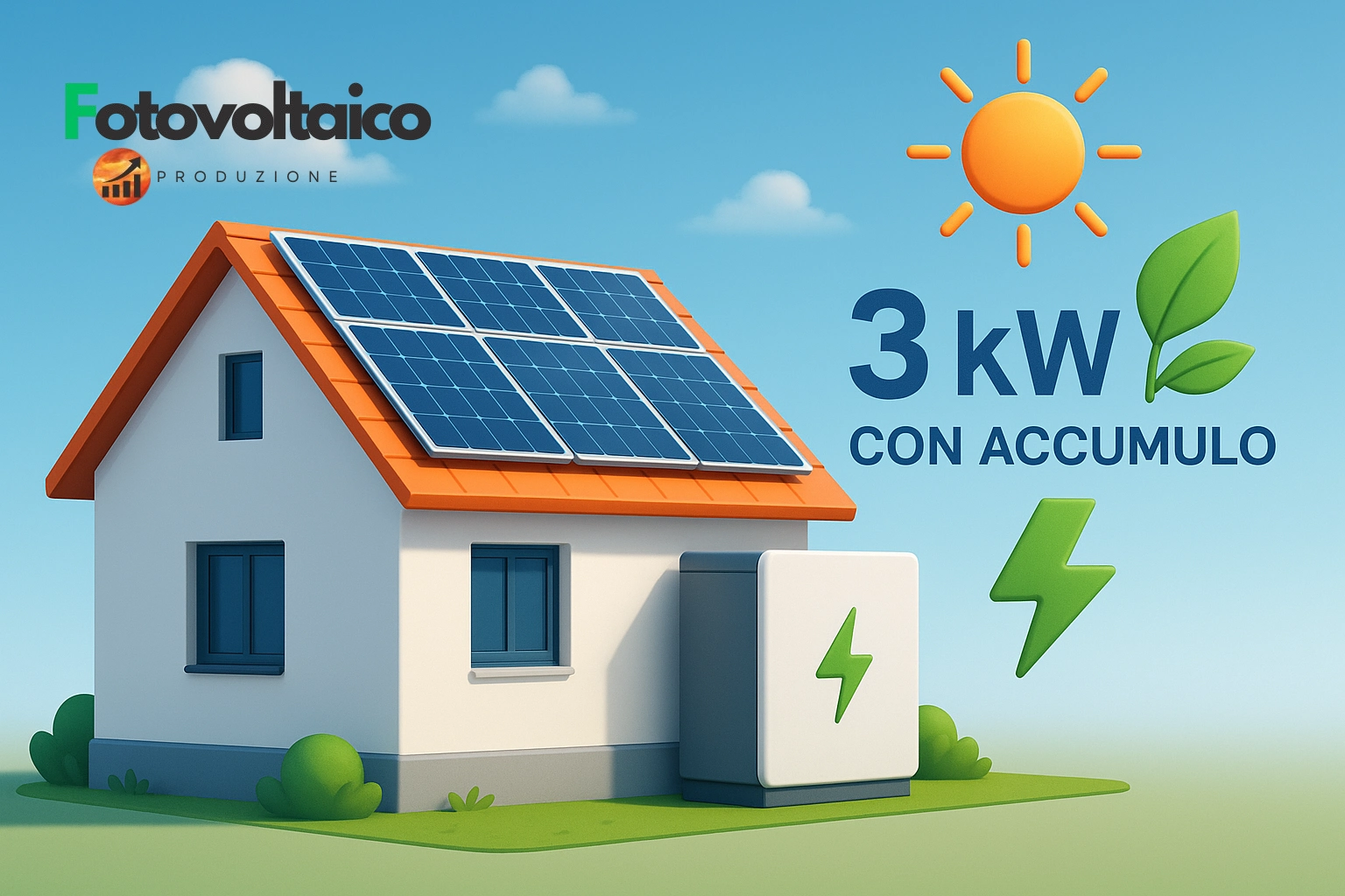 Kit fotovoltaico 3 kW con accumulo prezzo installato su casa residenziale con batteria, impianto fotovoltaico 3 kw con batterie e sistema Enel X, Tesla, chiavi in mano.