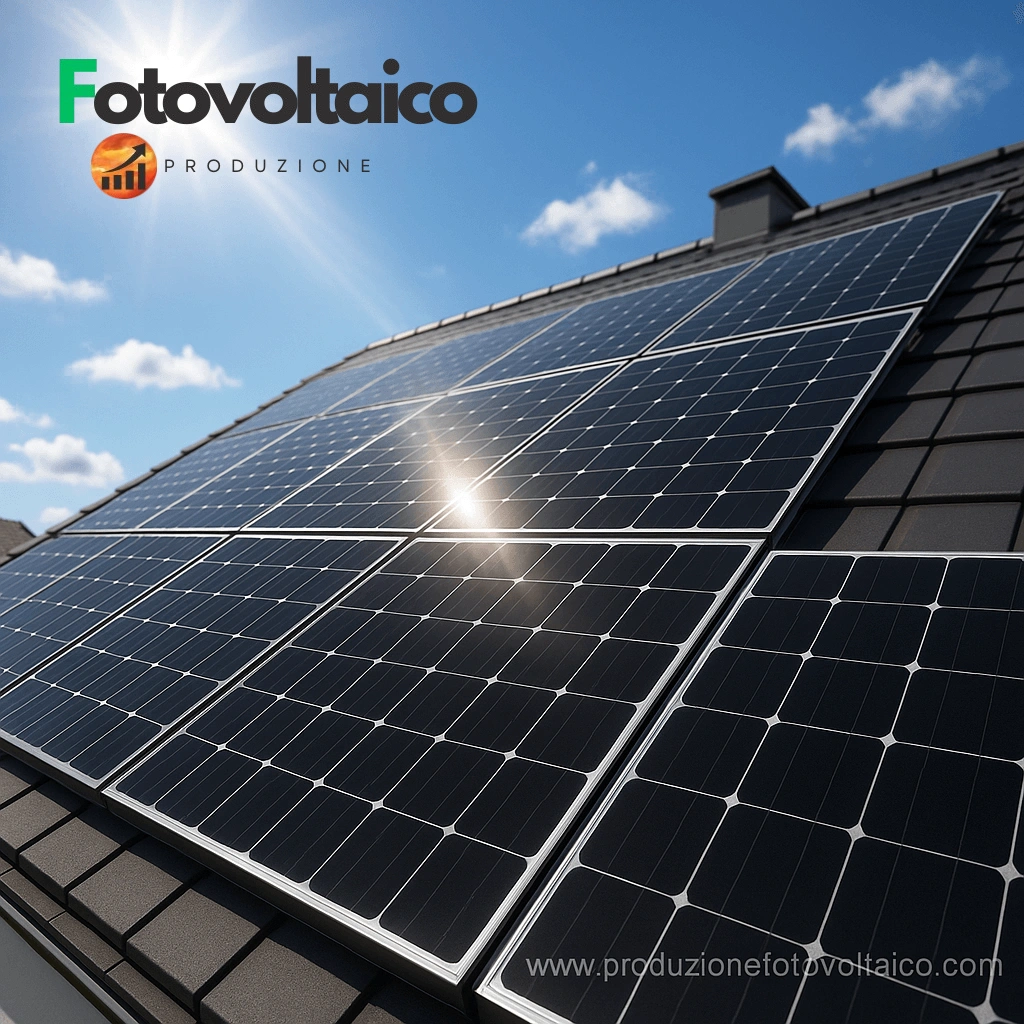 Migliori pannelli fotovoltaici italiani installati su un tetto moderno, prodotti da migliori marche del settore.