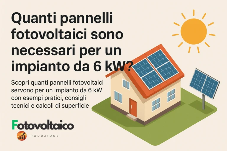 Quanti pannelli fotovoltaici sono necessari per un impianto da 6 kW: guida visiva