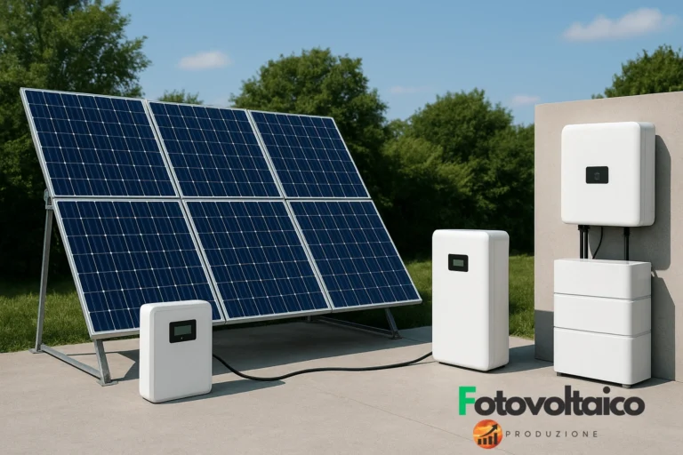 Kit fotovoltaico 1 kw con pannelli solari e inverter, installazione da esterno per mini impianto fotovoltaico 1kw con accumulo 220V.