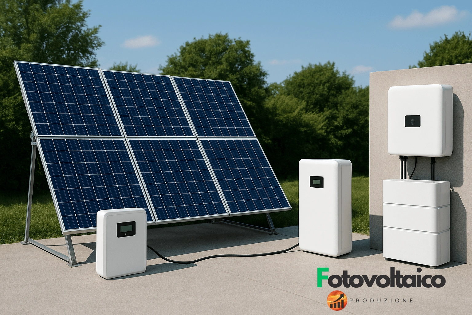 Kit fotovoltaico 1 kw con pannelli solari e inverter, installazione da esterno per mini impianto fotovoltaico 1kw con accumulo 220V.