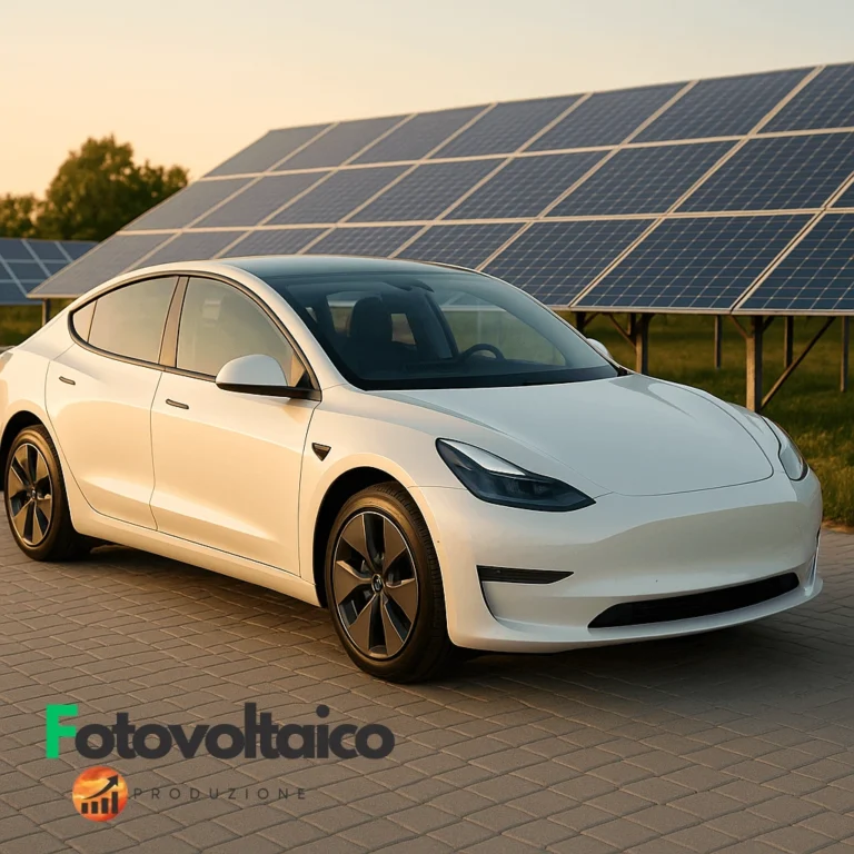 Auto elettrica in fase di ricarica presso una colonnina, con indicazione del costo sul display.