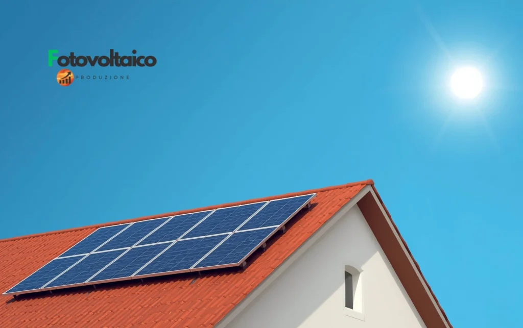 Tegole fotovoltaiche rosse installate su un tetto italiano moderno